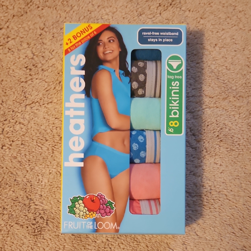 🍉Fruit of the Loom Heathers Bikini Set - Blue, Gray, Pink, Black